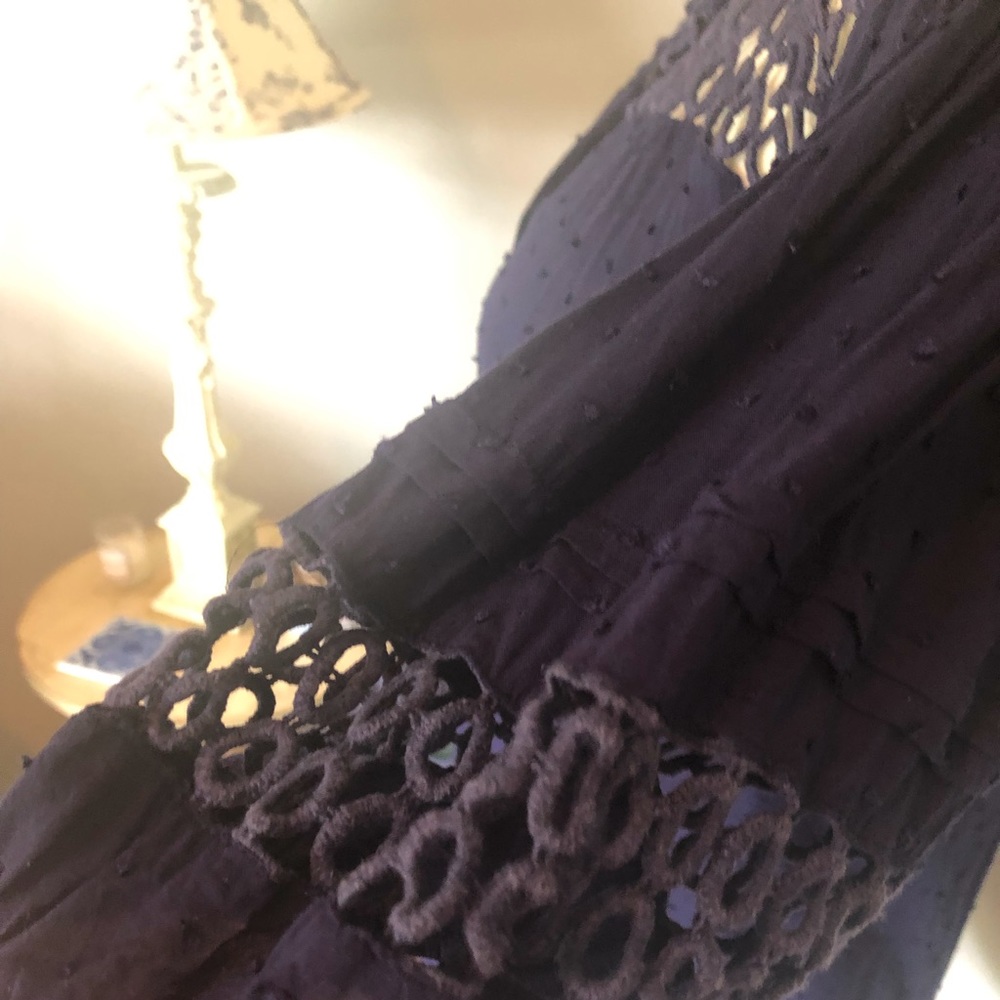 Anthropologie Navy blue blouse with cutout accents - Picture 7 of 15